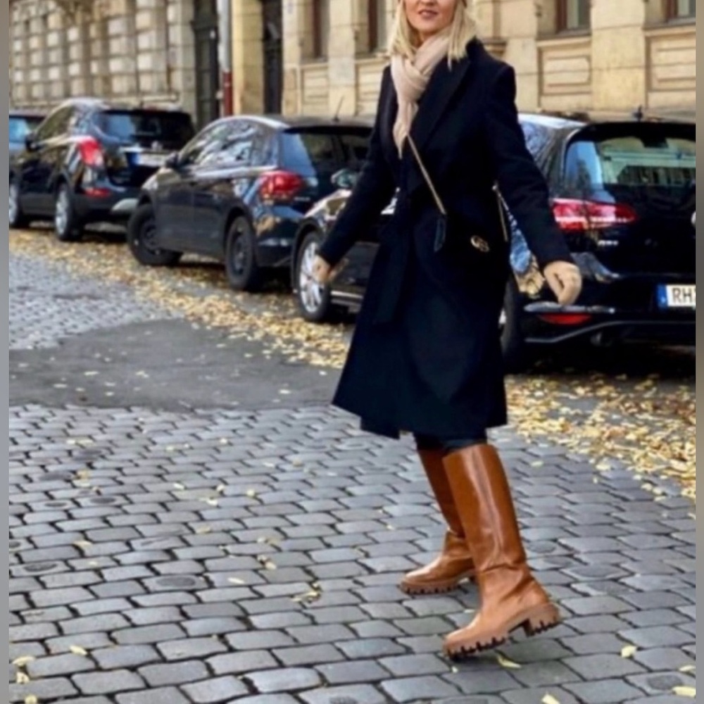 ZARA FLAT KNEE-HIGH LEATHER BOOTS - Picture 8 of 8